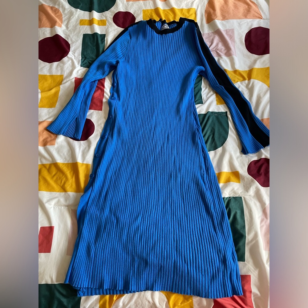 Future collective vibrant blue sweater dress